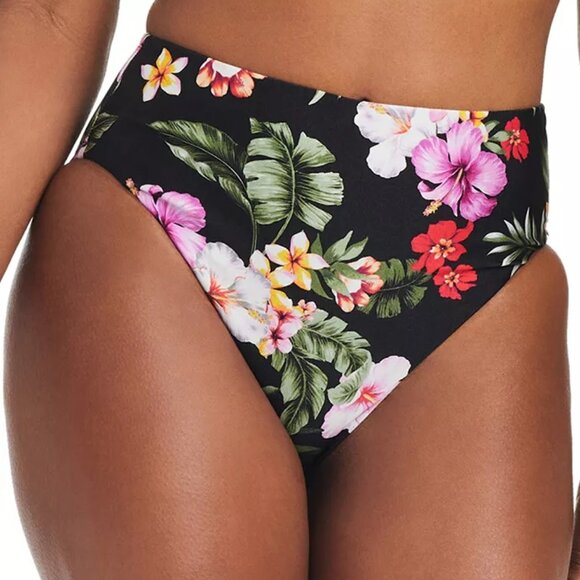 Bar III Floral-Print High-Waist High-Leg Bikini Bottoms NWT Sz M - Picture 2 of 8